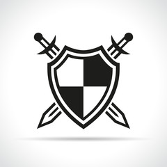 Obraz premium swords and shield icon concept
