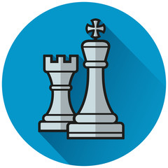 chess circle flat blue icon
