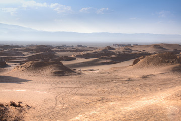 Fototapeta na wymiar Dasht-e Lut desert near Kerman, Iran.
