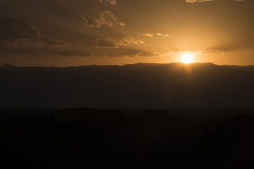 Sunset at the Dasht-e Lut desert near Kerman, Iran.