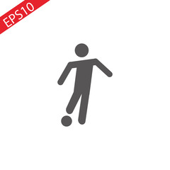 Soccer player icon outline symbol, vector isolated running football player illustration. © Metanet