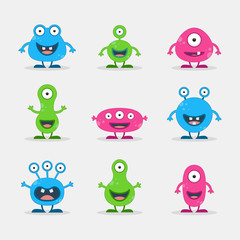 Obraz premium Cool, fun, cute Creature / alien - vector illustration 