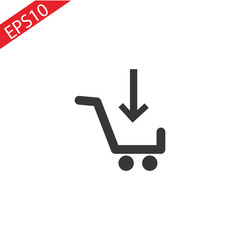 Shopping cart Flat Icon white background. Vector EPS10