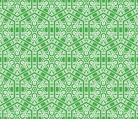 geometric ornament on color background. Seamless vector illustration. For interior design, wallpaper