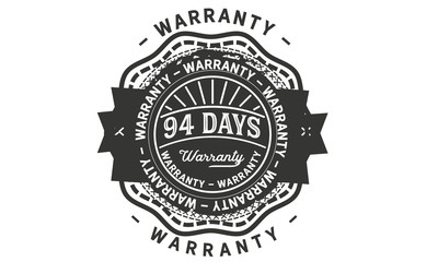 94 days warranty icon vintage rubber stamp guarantee