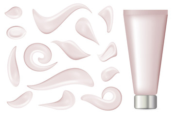 Realistic Cream Strokes Isolated