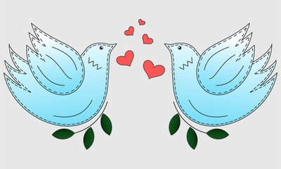 Bird the dove. Pigeon symbol of peace. Love birds.