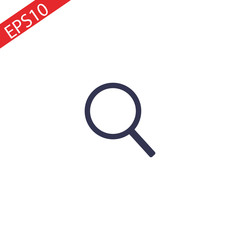 Magnifying glass or search icon, flat vector graphic on isolated background.