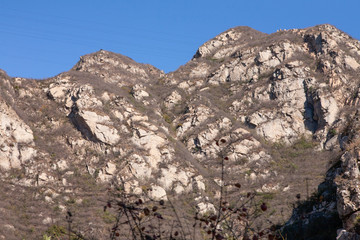 中国北京郊外の岩山