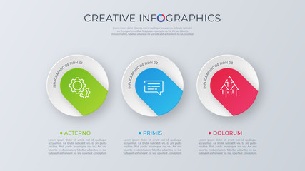 Contemporary minimalist vector infographic design with three opt