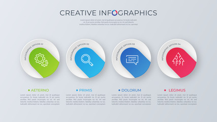 Contemporary minimalist vector infographic design with four opti