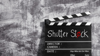 shutter stock text title on clapper board