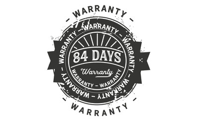 84 days warranty icon vintage rubber stamp guarantee