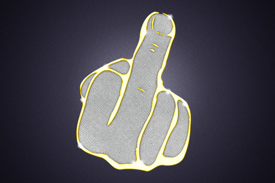 Mittelfinger Schmuck Kette Anh&auml;nger Bling Bling