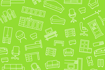 Seamless furniture background. Vector Illustration