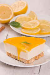 Lemon cheesecake.
