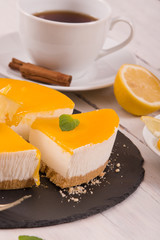 Lemon cheesecake.