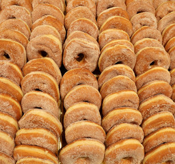 sweet donuts stuffed and not for sale in bakery
