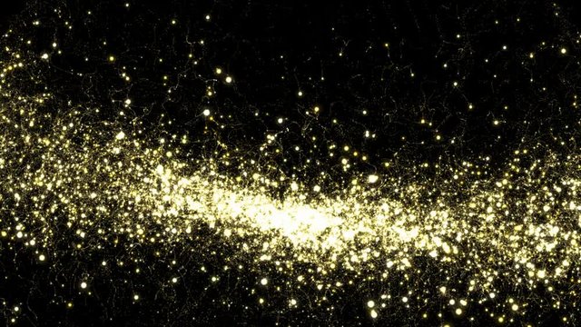 Abstract gold glitter sparcles dust flying. 