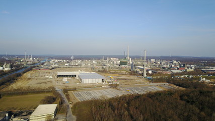 Drohne Chemiepark Marl (Bauphase)