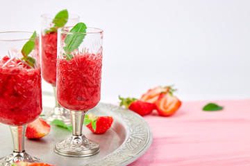 Summer refreshing strawberry granita