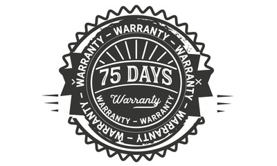 Fototapeta na wymiar 75 days warranty icon vintage rubber stamp guarantee