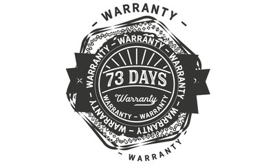Fototapeta premium 73 days warranty icon vintage rubber stamp guarantee