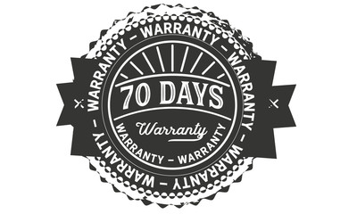 70 days warranty icon vintage rubber stamp guarantee