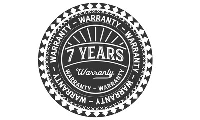 7 years warranty icon vintage rubber stamp guarantee