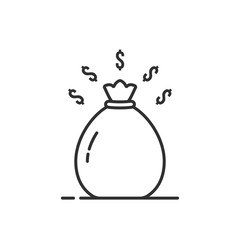 simple thin line black money bag icon