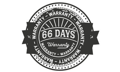 66 days warranty icon vintage rubber stamp guarantee