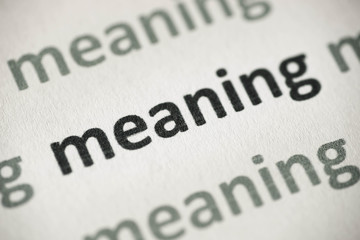 word meaning  printed on paper macro