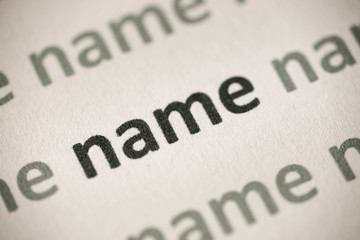 word name printed on paper macro