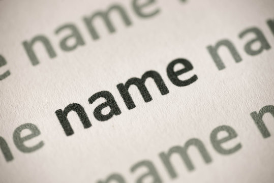 word name printed on paper macro