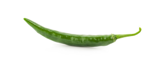 green chili pepper isolated on a white background