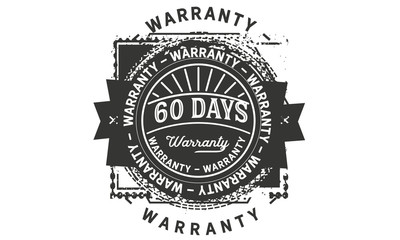 60 days warranty icon vintage rubber stamp guarantee