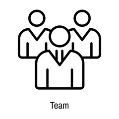 Team icon vector sign and symbol isolated on white background, Team logo concept