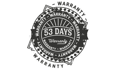 53 days warranty icon vintage rubber stamp guarantee