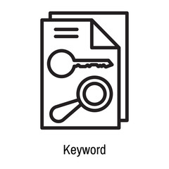 Keyword icon vector sign and symbol isolated on white background, Keyword logo concept