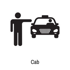 Cab icon vector sign and symbol isolated on white background, Cab logo concept