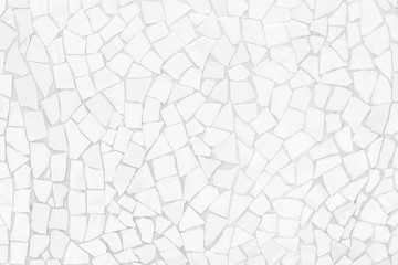 Broken tiles mosaic seamless pattern. White and Grey the tile wall high resolution real photo or...