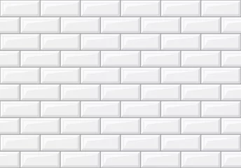 Printed kitchen splashbacks Bricks Subway seamless white pattern. Brick wall. Vector illustration