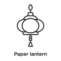 Paper lantern icon vector sign and symbol isolated on white background