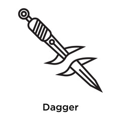 Dagger icon vector sign and symbol isolated on white background, Dagger logo concept