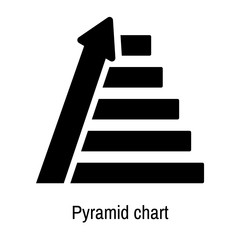 Pyramid chart icon vector sign and symbol isolated on white background, Pyramid chart logo concept