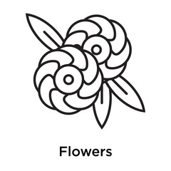 Flowers icon vector sign and symbol isolated on white background, Flowers logo concept