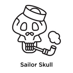 Sailor Skull icon vector sign and symbol isolated on white background, Sailor Skull logo concept