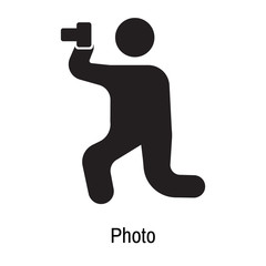 Photo icon vector sign and symbol isolated on white background, Photo logo concept