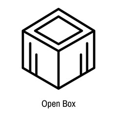 Open Box icon vector sign and symbol isolated on white background, Open Box logo concept