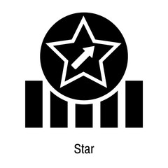 Fototapeta premium Star icon vector sign and symbol isolated on white background, Star logo concept